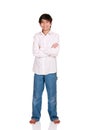 Twelve year old boy standing, isolated Royalty Free Stock Photo