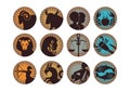 The Twelve Zodiac Signs Royalty Free Stock Photo