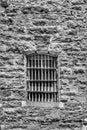 Barred window in a prison cell block Royalty Free Stock Photo