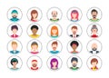 Twenty colorful vector people avatar icons set