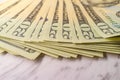 Twenty Dollar Bills Pile Royalty Free Stock Photo