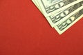 Twenty dollars background, a pile of american money on office table, financial concept, copy space Royalty Free Stock Photo