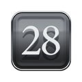 Twenty eight icon grey glossy. Royalty Free Stock Photo