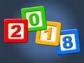 Twenty Eighteen Blocks Represents Happy New Year And Kids