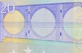 Twenty Euro Banknote in a macro shot Royalty Free Stock Photo