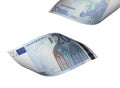 Twenty euro bill collage isolated on white Royalty Free Stock Photo