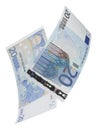 Twenty euro bills collage. Vertical format Royalty Free Stock Photo