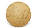 Twenty euro cent coin Royalty Free Stock Photo