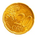 Twenty euro cents coin Royalty Free Stock Photo