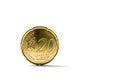 Twenty euro cents coin isolated on white background Royalty Free Stock Photo