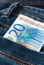 Twenty euro in pocket