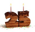 Twenty-fifth birthday or anniversary cake