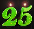 Twenty fifth birthday celebration candles shows a happy event - 3d illustration