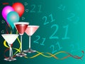 Twenty First Birthday party Background Template Royalty Free Stock Photo