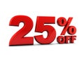 Twenty-five percent discount