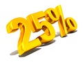 Twenty-five percent. Gold Royalty Free Stock Photo