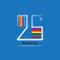 Twenty five years anniversary logo and symbol design