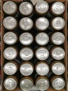 Twenty four beer cans Royalty Free Stock Photo