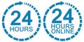 24 twenty four hour clock online service logo vector 24 hours symbol hours, service operating round clock online