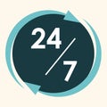 twenty four hour service. Vector illustration decorative design Royalty Free Stock Photo