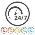 Twenty four hours open, Vector open hours icon, 6 Colors Included Royalty Free Stock Photo