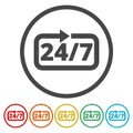 Twenty four hours open, Vector open hours icon, 6 Colors Included Royalty Free Stock Photo