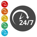 Twenty four hours open, Vector open hours icon Royalty Free Stock Photo