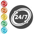 Twenty four hours open, Vector open hours icon Royalty Free Stock Photo