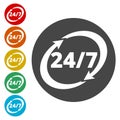 Twenty four hours open, Vector open hours icon Royalty Free Stock Photo