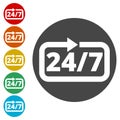 Twenty four hours open, Vector open hours icon Royalty Free Stock Photo