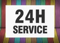 Twenty four hours Service sign on white paper Royalty Free Stock Photo