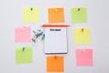 Twenty four hours and seven days a week. Concept write on Office table, notepad and colorful pencil. View from above with copy spa Royalty Free Stock Photo