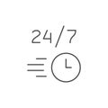 Twenty four seven line outline icon