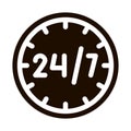 Twenty-four-seven Service Vector Icon