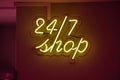 Twenty-four seven shop sign