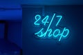 Twenty-four seven shop sign