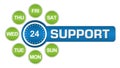 Twenty-Four Seven Support Circular Royalty Free Stock Photo