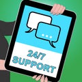 Twenty Four Seven Support Indicating Asistance 3d Illustration