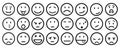 Twenty four smilies, set smiley emotion, by smilies, cartoon emoticons - vector