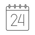 Twenty fourth day of month linear icon Royalty Free Stock Photo