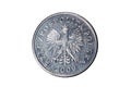 Twenty groszy. Polish zloty. The Currency Of Poland. Macro photo of a coin. Poland depicts a Twenty-Polish groszy coin. Royalty Free Stock Photo
