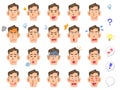 Twenty kinds of middle-aged male facial expression company with superficial managers scholars