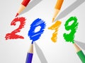 Twenty Nineteen Indicates New Year And Annual