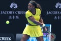 Twenty one times Grand Slam champion Serena Williams in action during her quarter final match at Australian Open 2016