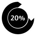 Twenty percent download internet icon