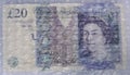 Twenty Pound Note Under Bubble Wrap Royalty Free Stock Photo