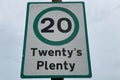 Twentyâs Plenty Speed Limit Sign