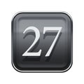 Twenty seven icon grey glossy. Royalty Free Stock Photo