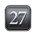 Twenty seven icon grey glossy.