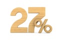 twenty seven percent on white background. Isolated 3D illustration